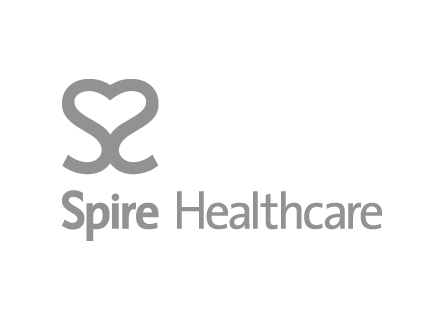 Spire Healthcare logo on Custard Design and Print Website